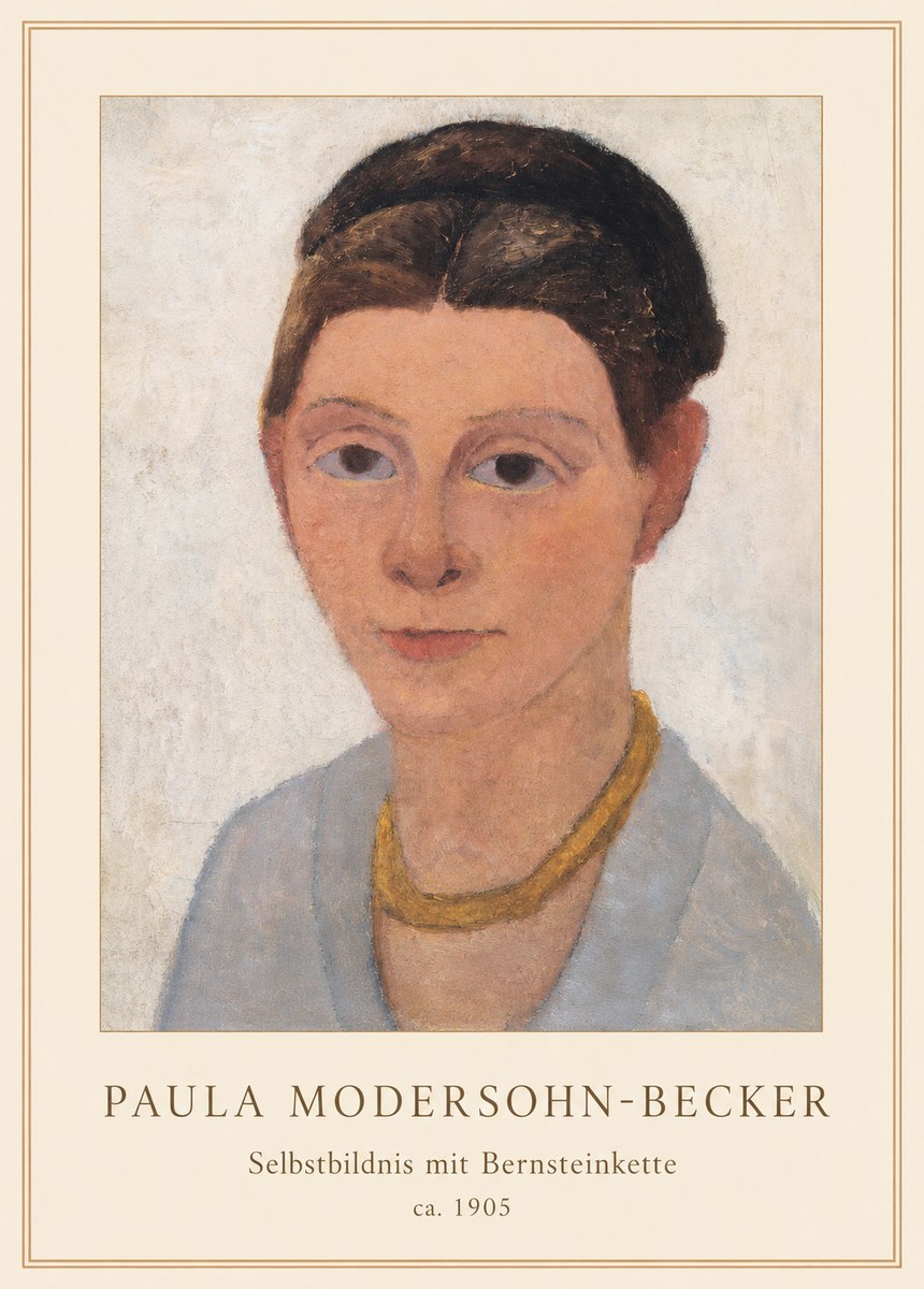 Paula Modersohn-Becker Selbstbildnis Mit Bernsteinkette No3 - Affiche