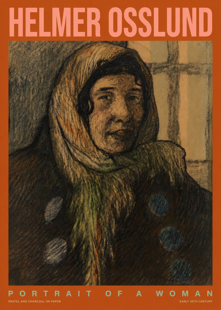 Helmer Osslund Portrait of a Woman No2 - Affiche