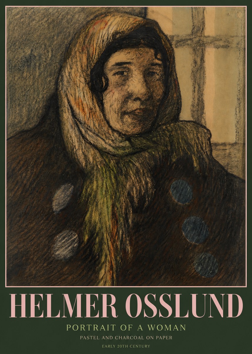 Helmer Osslund Portrait of a Woman No3 - Affiche