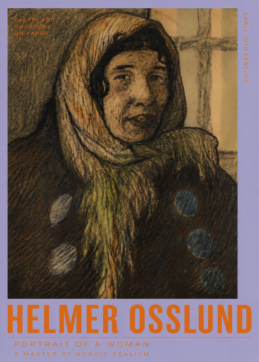 Helmer Osslund Portrait of a Woman No4 - Affiche