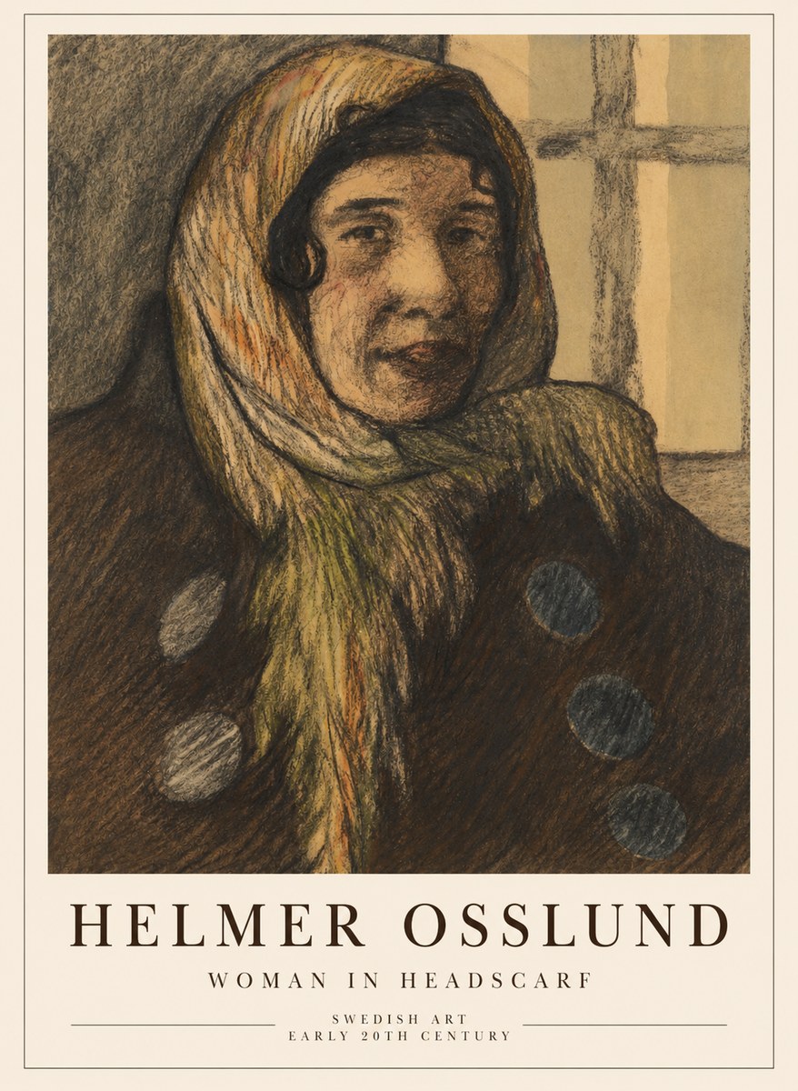 Helmer Osslund Portrait of a Woman No5 - Affiche