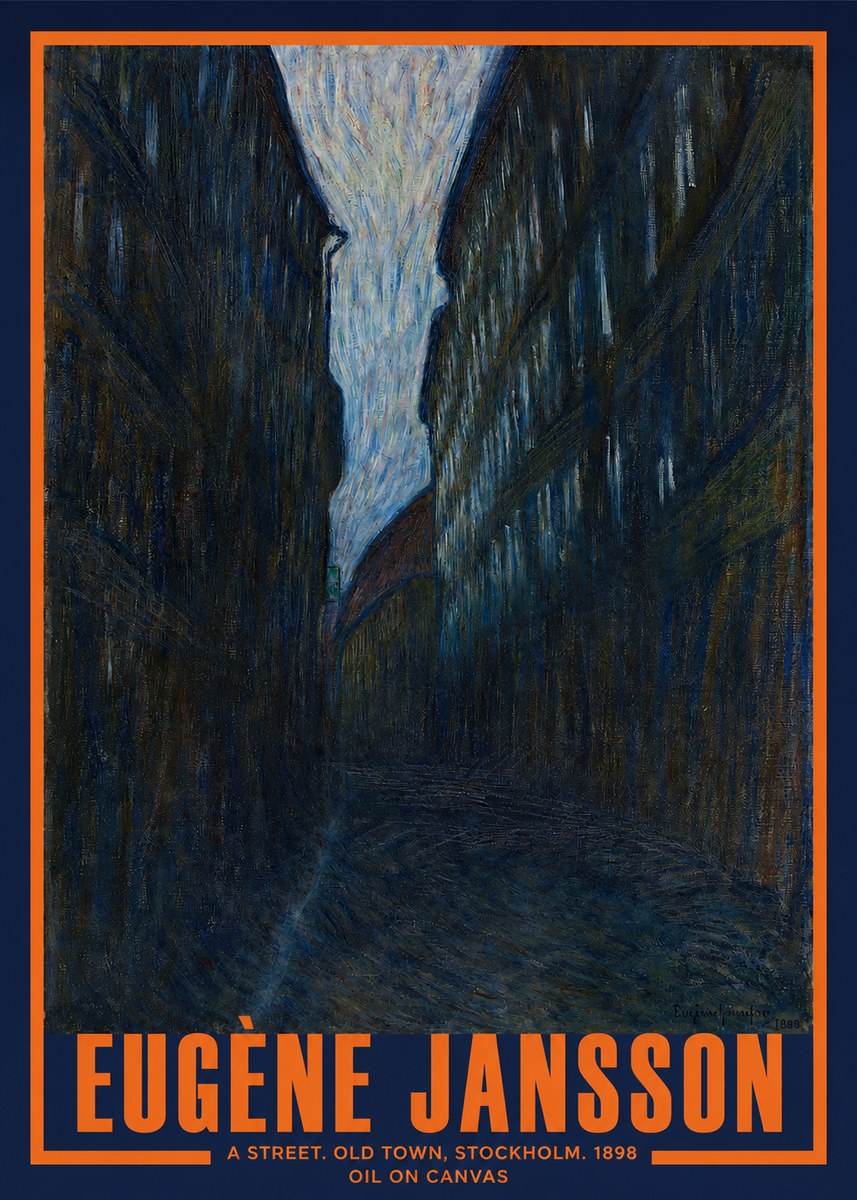 Eugène Jansson A Street. Old Town, Stockholm. 1898 No2 - Affiche
