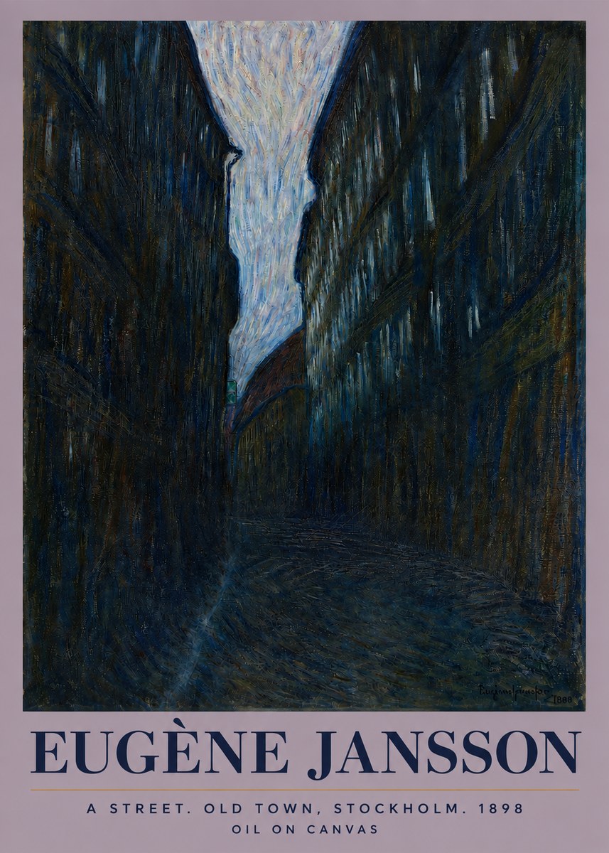 Eugène Jansson A Street. Old Town, Stockholm. 1898 No3 - Affiche