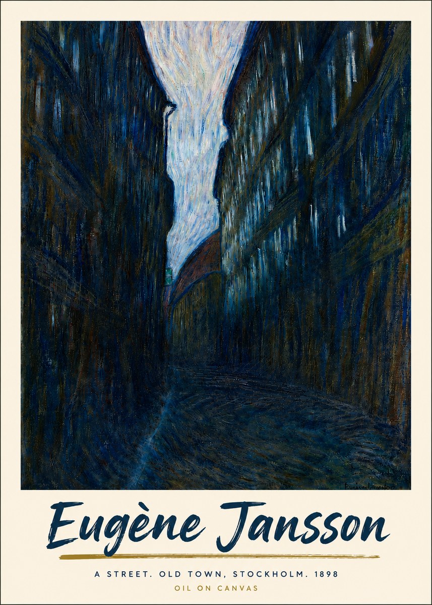 Eugène Jansson A Street. Old Town, Stockholm. 1898 No4 - Affiche