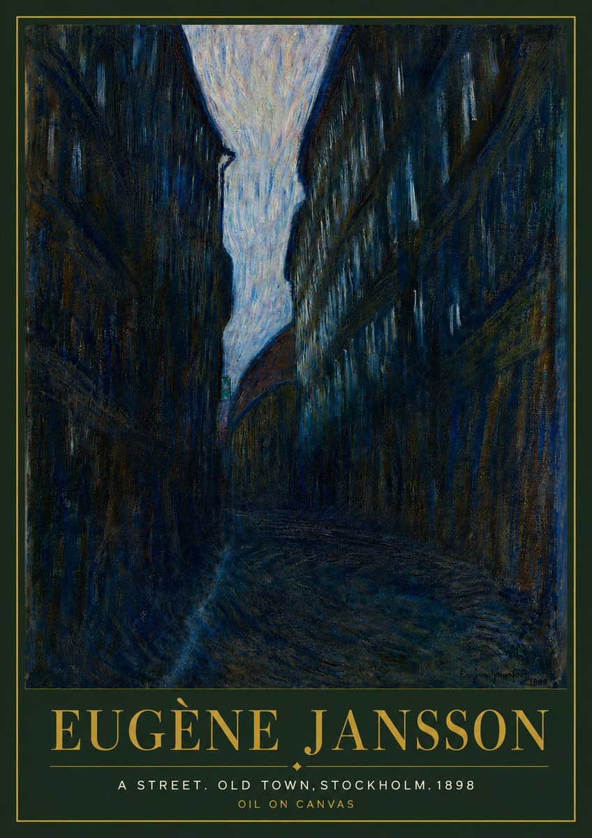 Eugène Jansson A Street. Old Town, Stockholm. 1898 No5 - Affiche