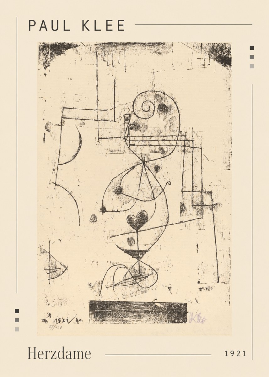 Paul Klee Herzdame No1 - Affiche