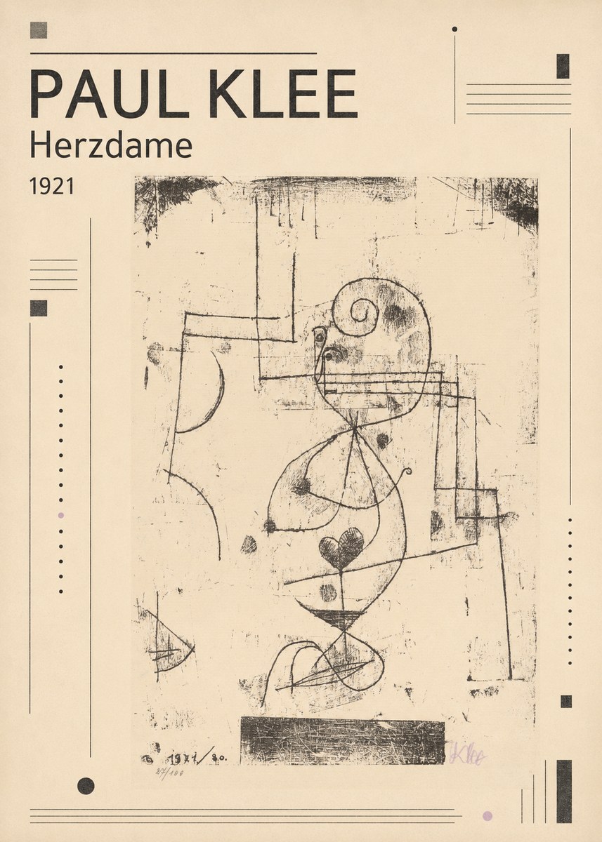 Paul Klee Herzdame No3 - Affiche