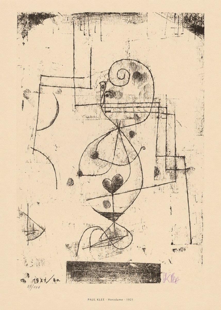 Paul Klee Herzdame No5 - Affiche