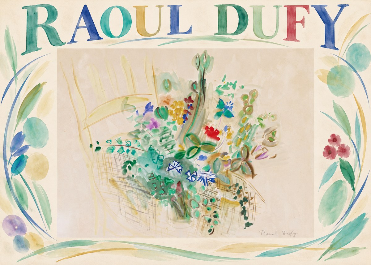 Raoul Dufy Bouquet in a Basket No5 - Affiche