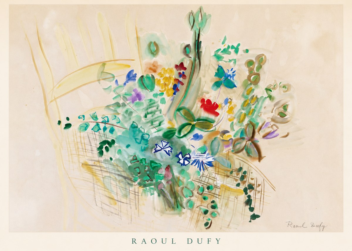 Raoul Dufy Bouquet in a Basket No6 - Affiche