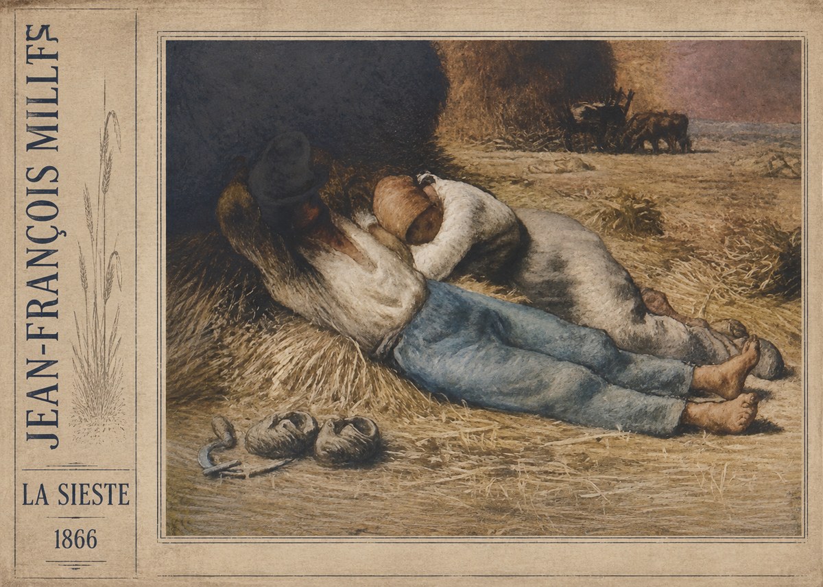 Jean-François Millet La Sieste No2 - Affiche