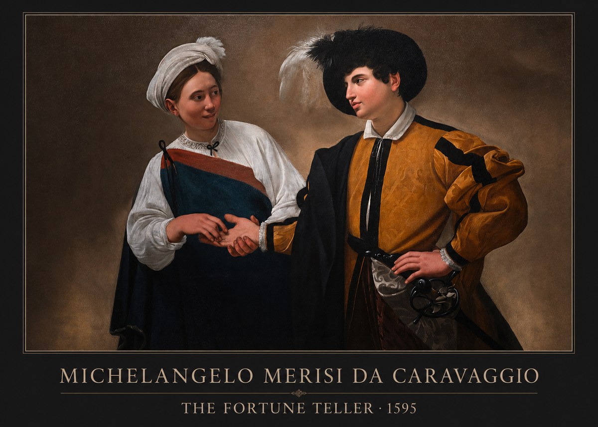 Michelangelo Merisi da Caravaggio The Fortune Teller II No1 - Affiche
