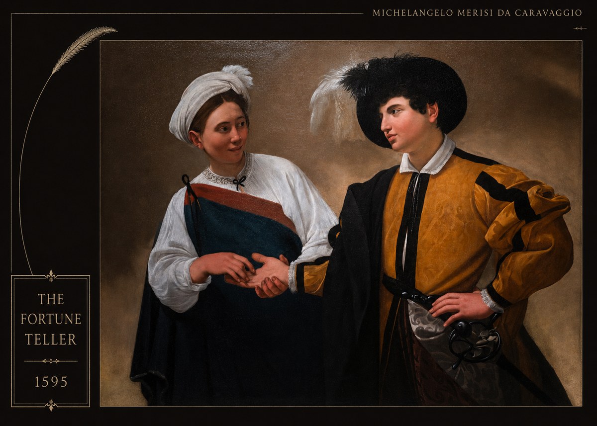 Michelangelo Merisi da Caravaggio The Fortune Teller II No4 - Affiche