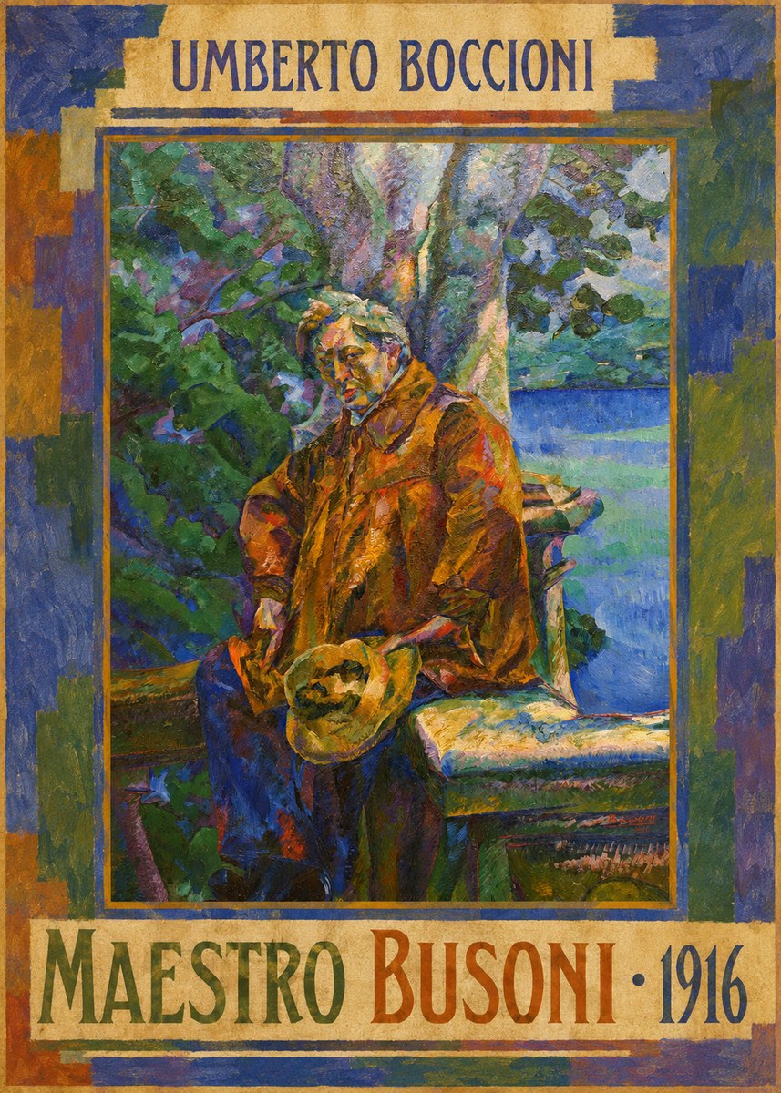 Umberto Boccioni Maestro Busoni No4 - Affiche