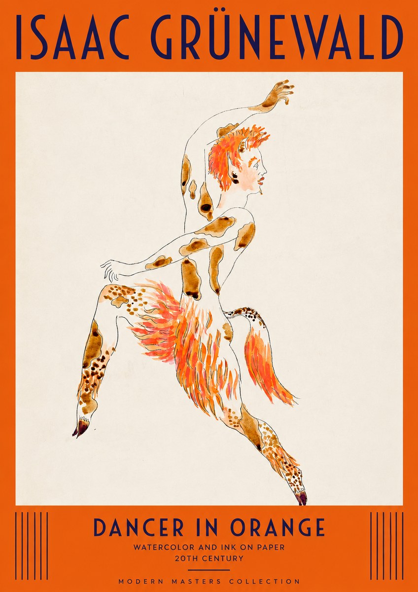 Isaac Grünewald Dancer in Orange No2 - Affiche