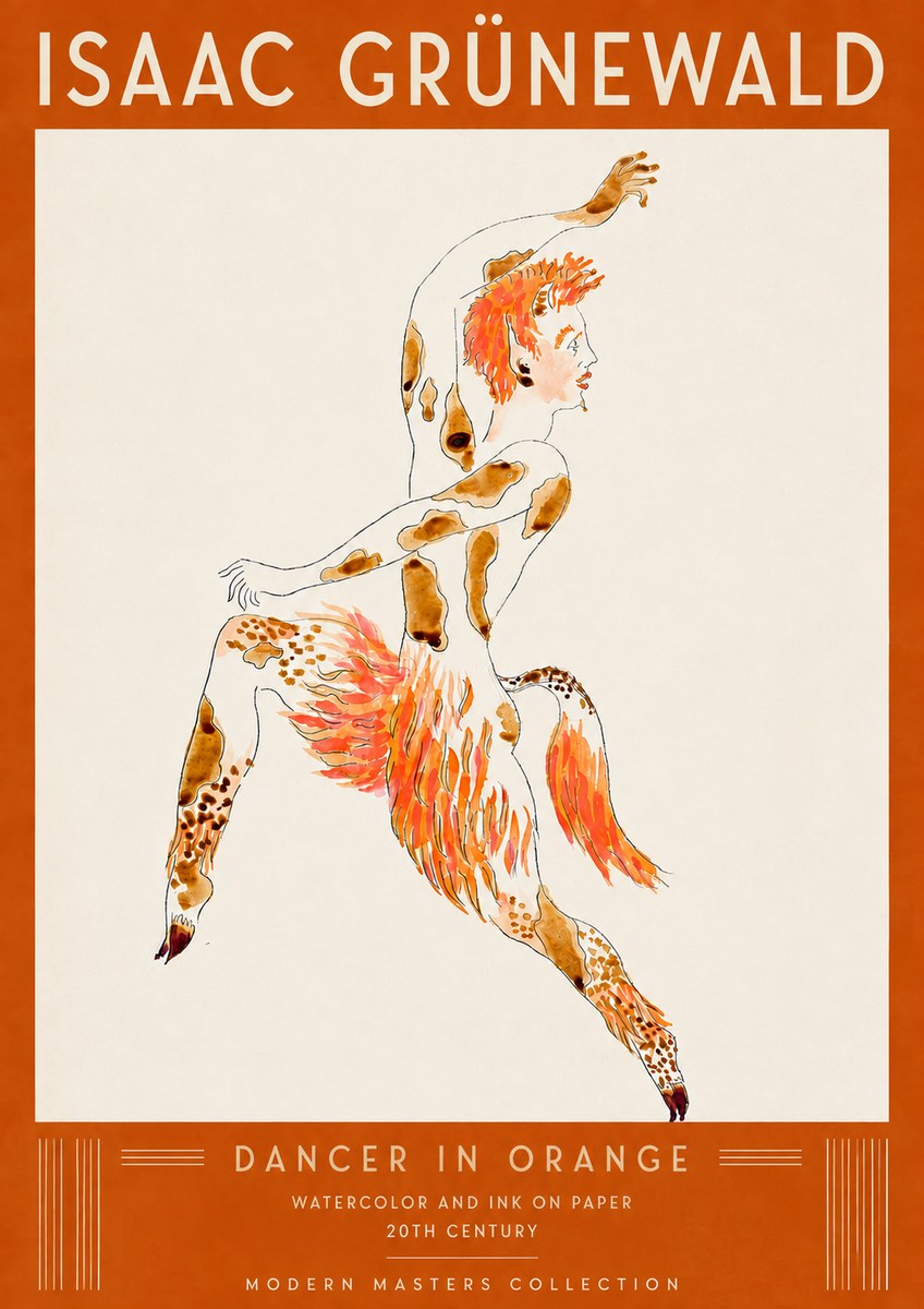 Isaac Grünewald Dancer in Orange No5 - Affiche