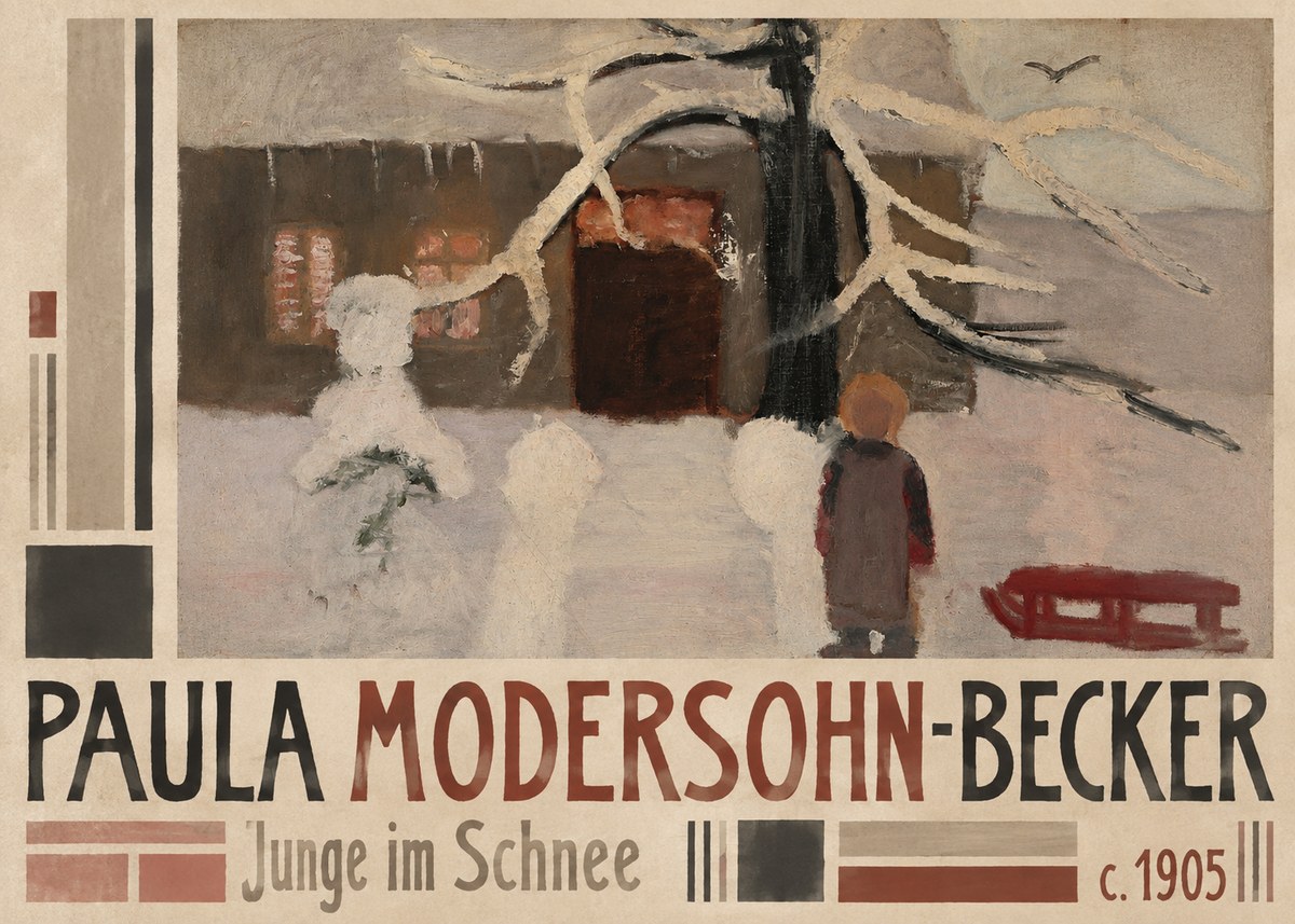 Paula Modersohn-Becker Junge Im Schnee No4 - Affiche