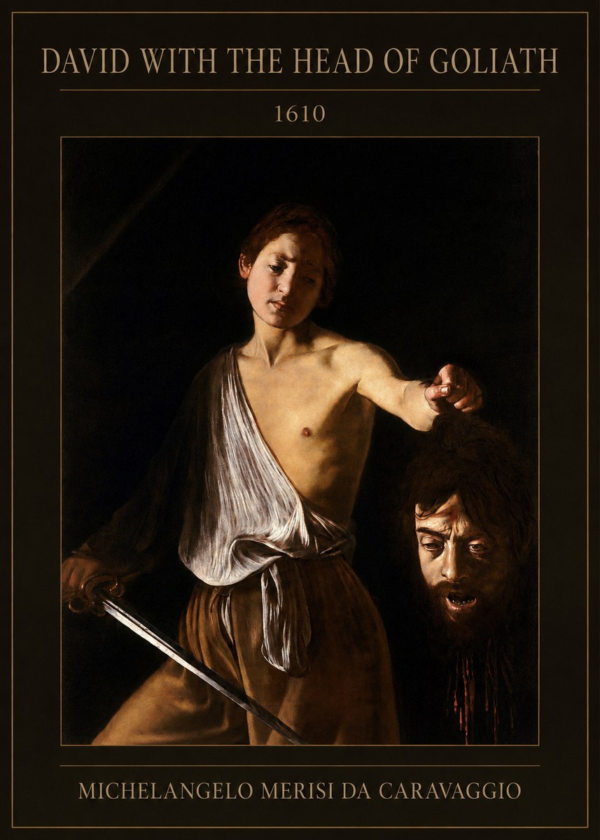 Michelangelo Merisi da Caravaggio David with the Head of Goliath III No1 - Affiche
