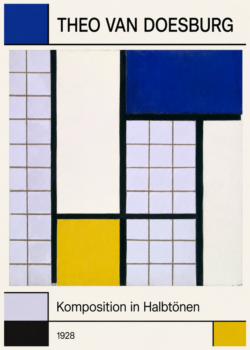 Theo van Doesburg Komposition in Halbtönen No1 - Affiche