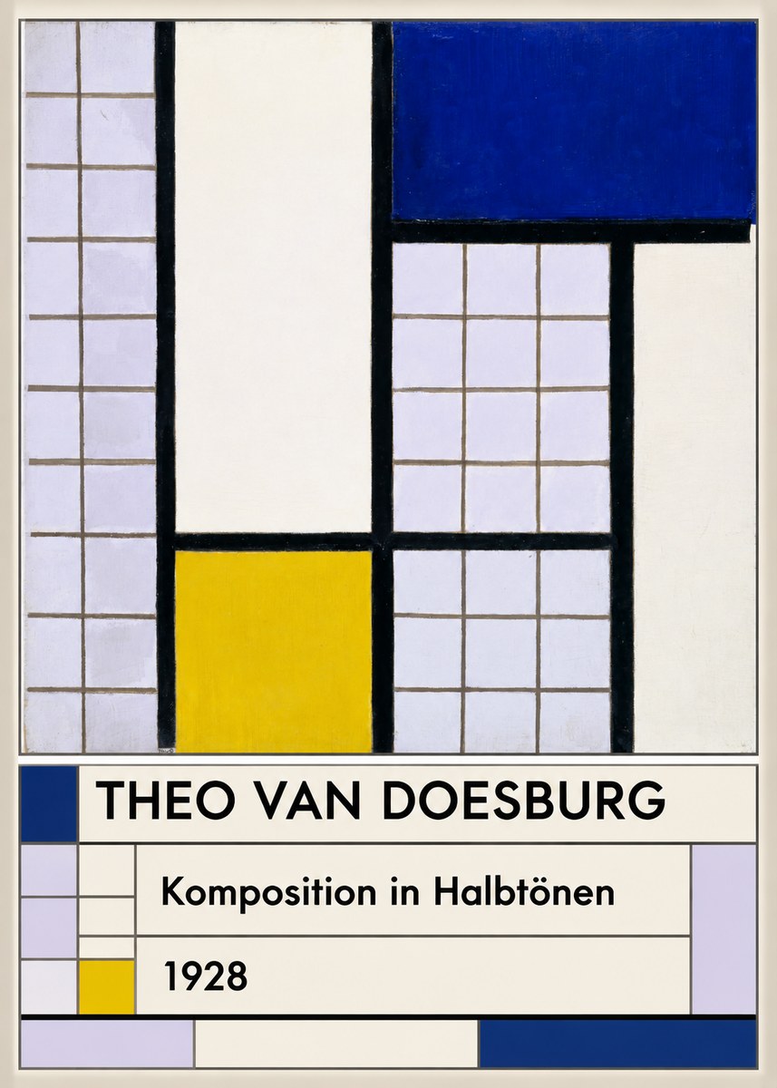 Theo van Doesburg Komposition in Halbtönen No3 - Affiche
