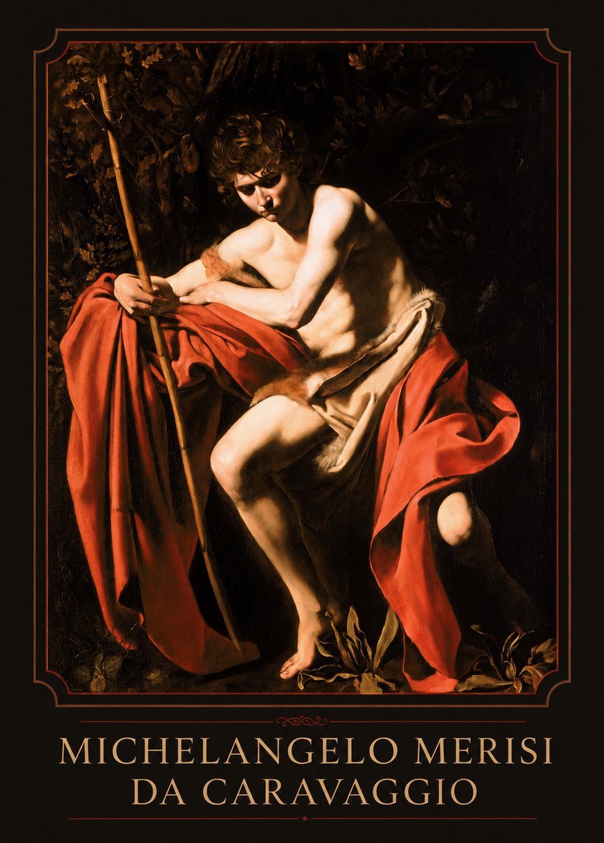 Michelangelo Merisi da Caravaggio Saint John the Baptist II No1 - Affiche