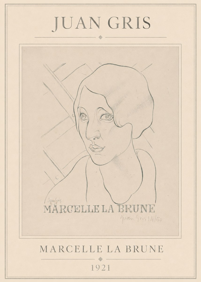 Juan Gris Marcelle La Brune II No1 - Affiche