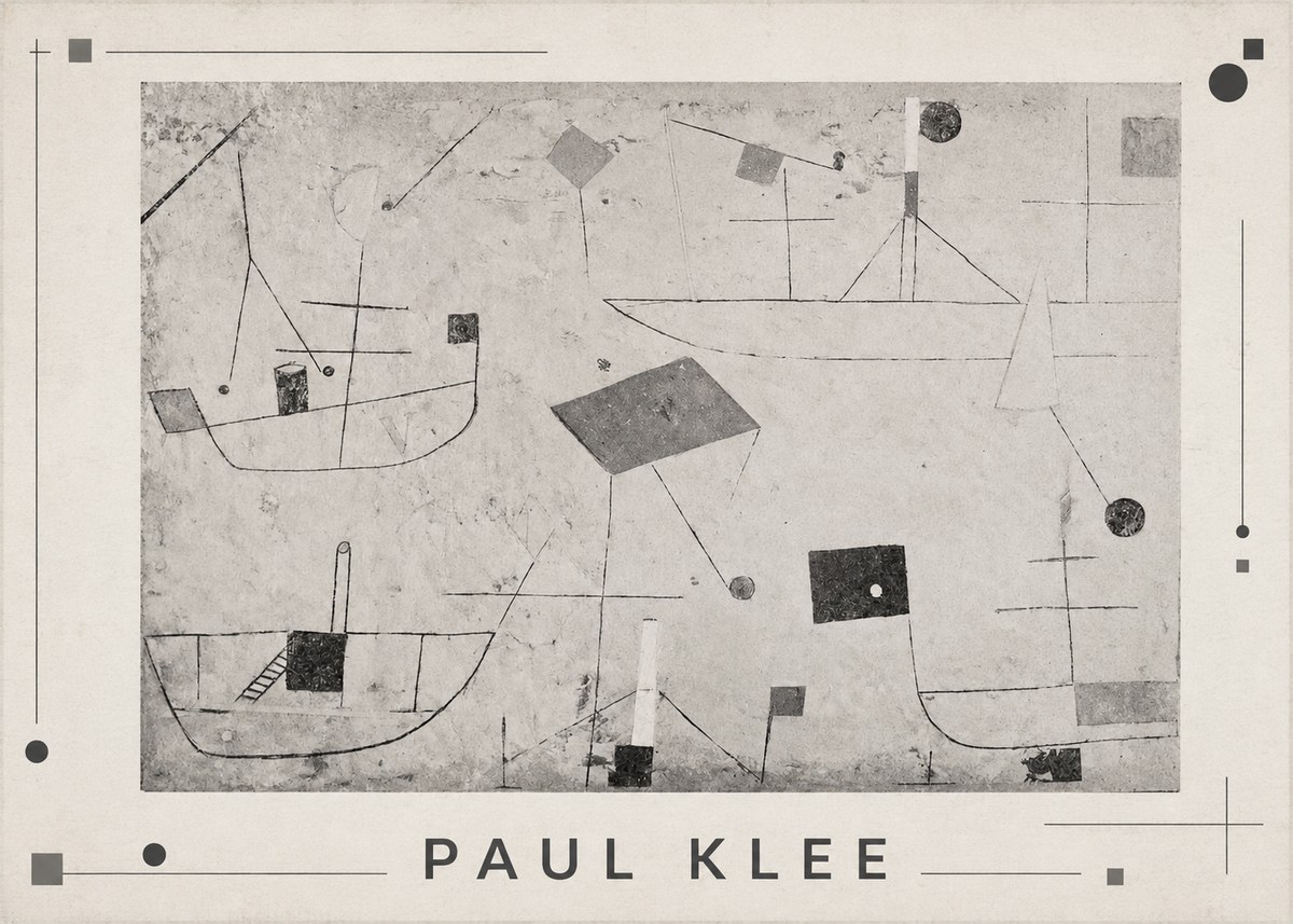 Paul Klee Seascape with Boats No1 - Affiche