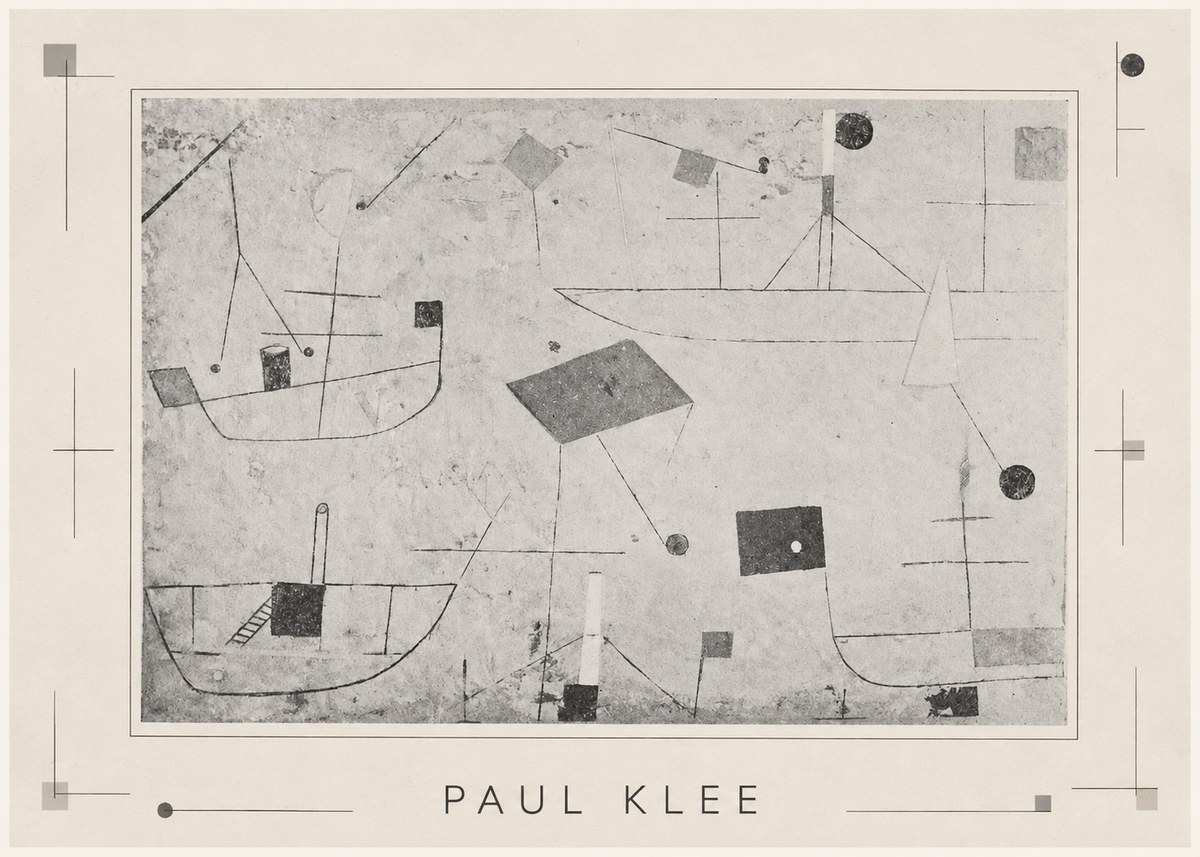 Paul Klee Seascape with Boats No3 - Affiche