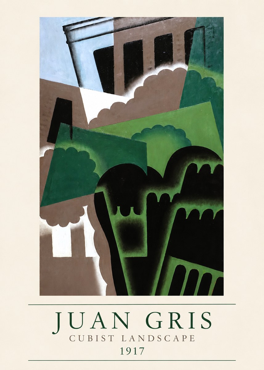 Juan Gris Cubist Landscape No3 - Affiche