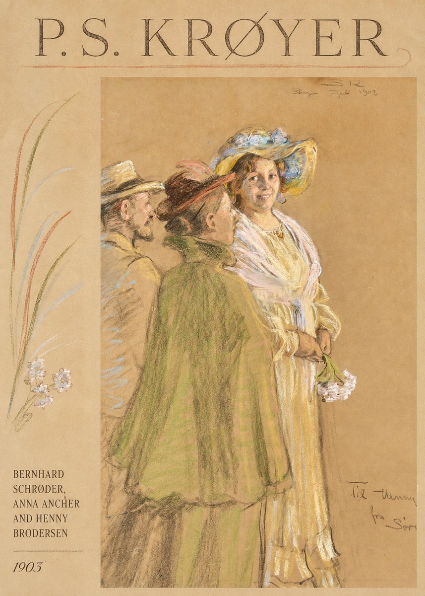P.S. Krøyer Bernhard Schrøder, Anna Ancher and Henny Brodersen No3 - Affiche