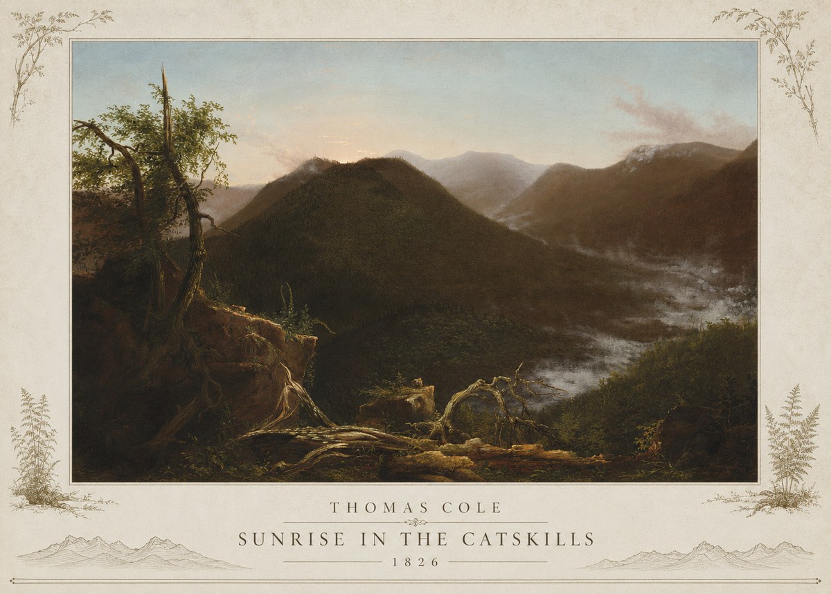 Thomas Cole Sunrise in the Catskills I No5 - Affiche