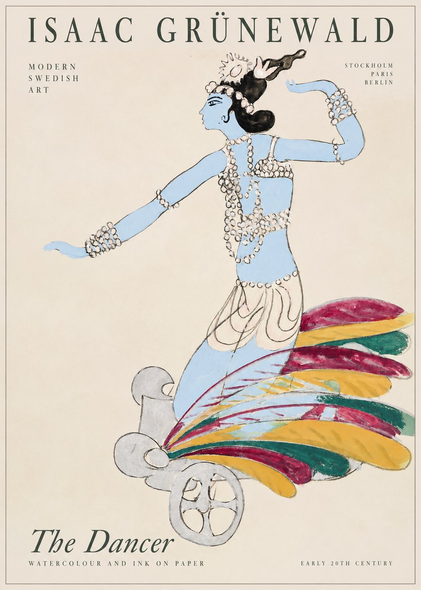 Isaac Grünewald Dancer on a Chariot No2 - Affiche