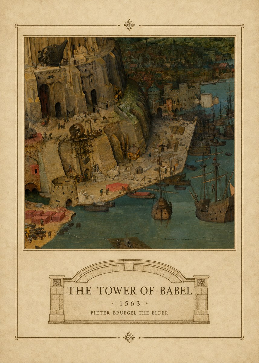 Pieter Bruegel The Tower of Babel VI No4 - Affiche