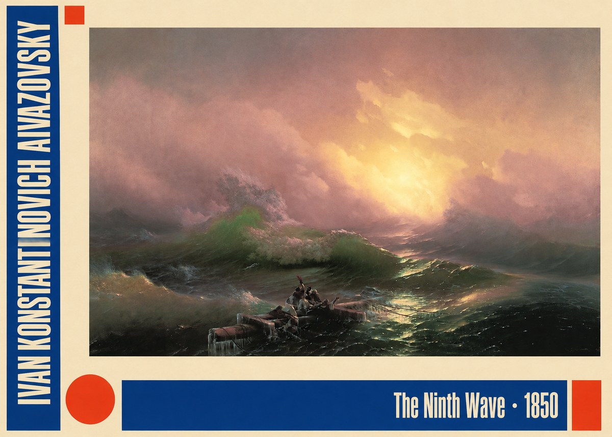 Ivan Konstantinovich Aivazovsky The Ninth Wave II No2 - Affiche