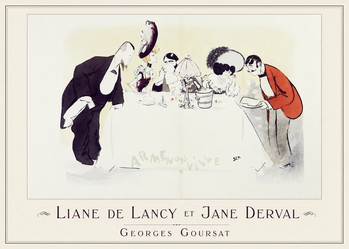 Georges Goursat Liane De Lancy Et Jane Derval No1 - Affiche