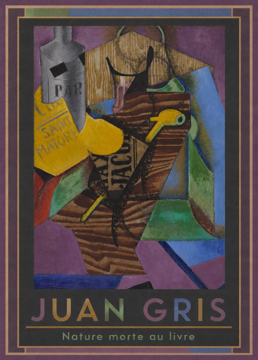 Juan Gris Nature Morte Au Livre No1 - Affiche