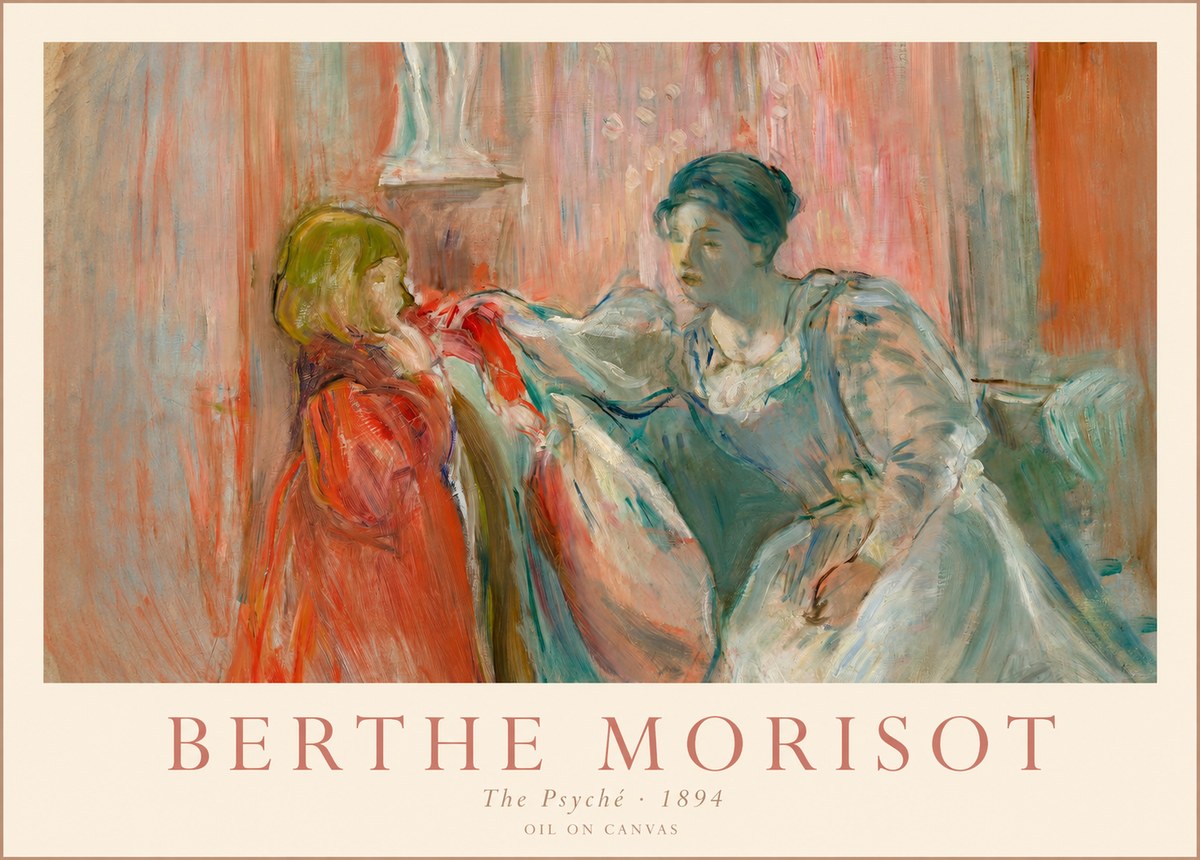 Berthe Morisot The Child's Robe (Le Manteau Rouge) No6 - Affiche