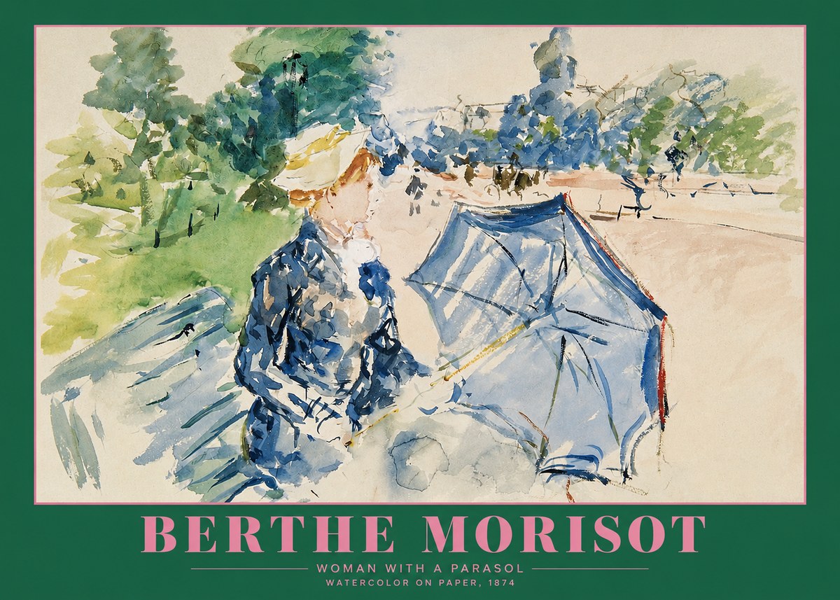 Berthe Morisot Woman with a Parasol No2 - Affiche