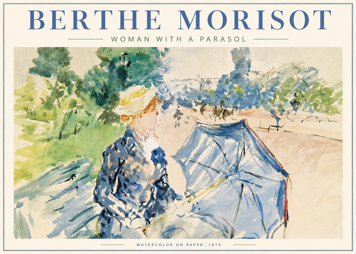Berthe Morisot Woman with a Parasol No3 - Affiche
