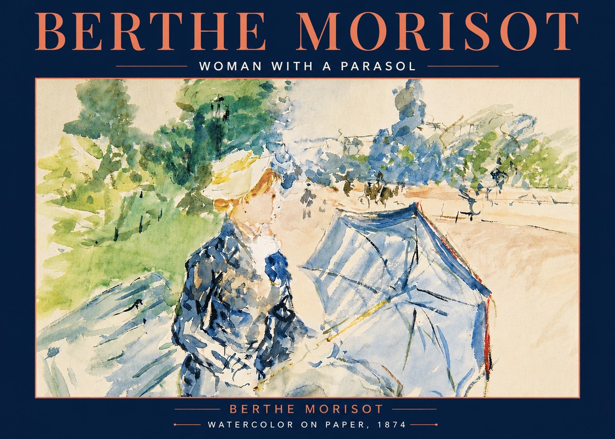 Berthe Morisot Woman with a Parasol No5 - Affiche