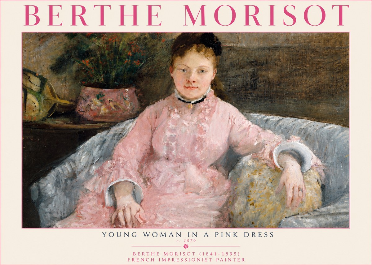 Berthe Morisot Young Woman in a Pink Dress I No4 - Affiche