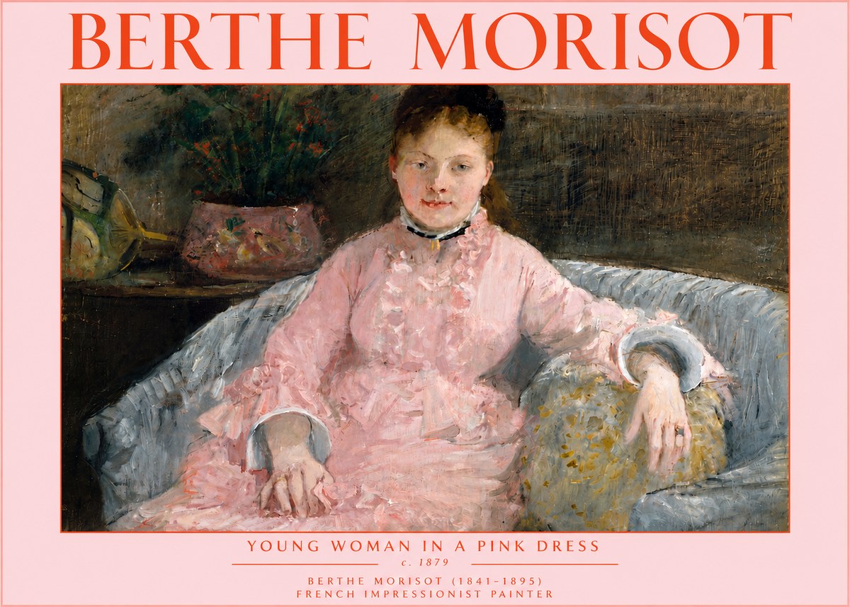 Berthe Morisot Young Woman in a Pink Dress I No5 - Affiche