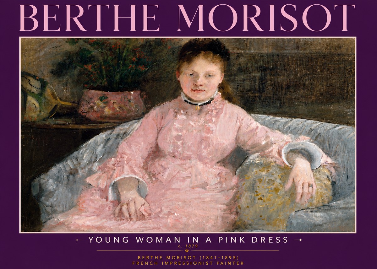 Berthe Morisot Young Woman in a Pink Dress I No6 - Affiche