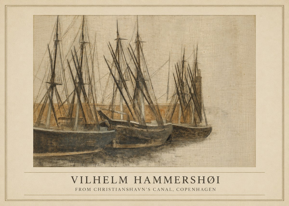 Vilhelm Hammershøi From Christianshavn's Canal, Copenhagen No1 - Affiche