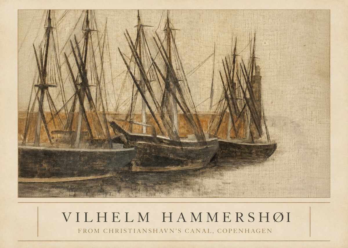Vilhelm Hammershøi From Christianshavn's Canal, Copenhagen No3 - Affiche