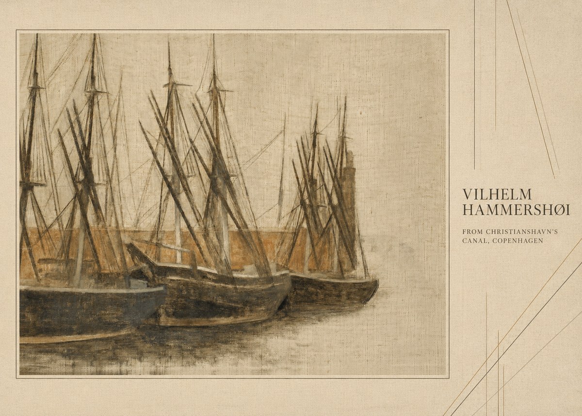Vilhelm Hammershøi From Christianshavn's Canal, Copenhagen No4 - Affiche