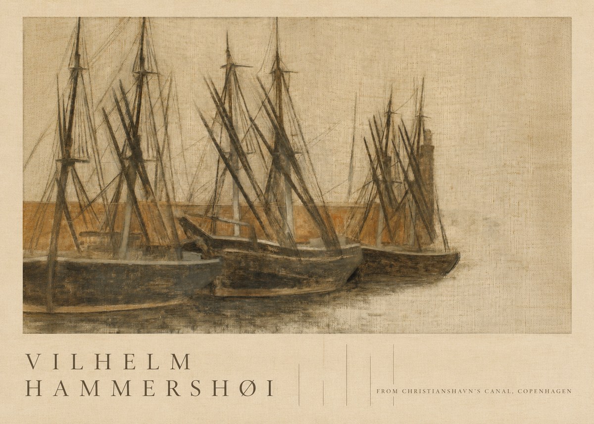 Vilhelm Hammershøi From Christianshavn's Canal, Copenhagen No5 - Affiche