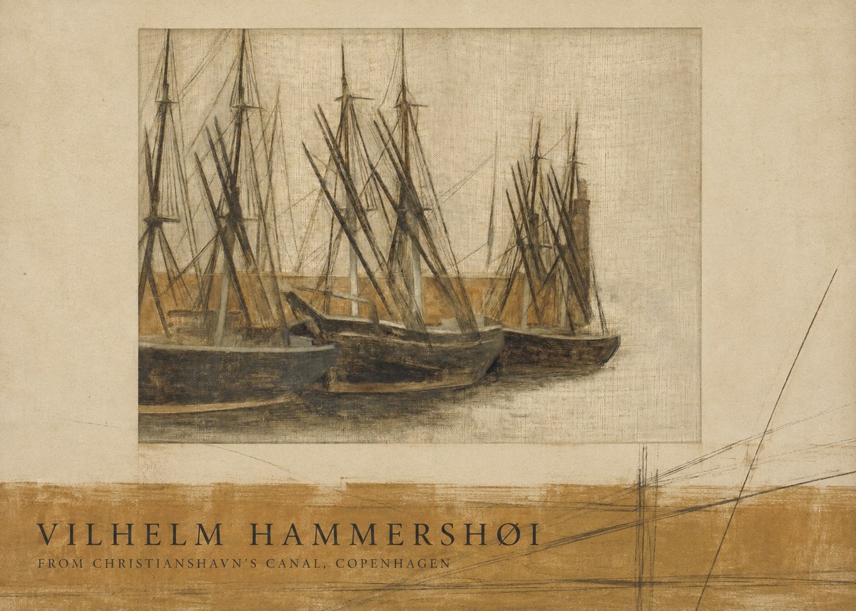 Vilhelm Hammershøi From Christianshavn's Canal, Copenhagen No6 - Affiche