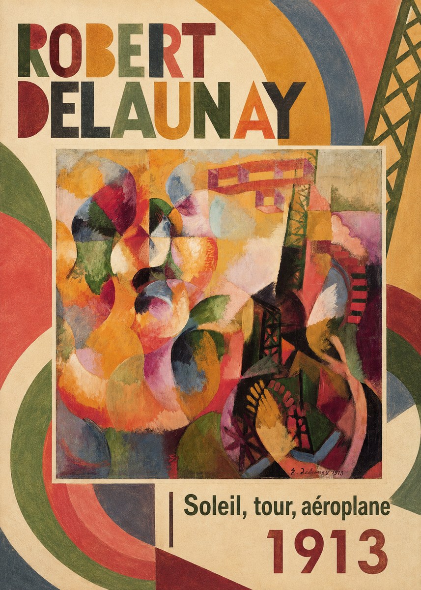 Robert Delaunay Soleil, Tour, Aéroplane No2 - Affiche