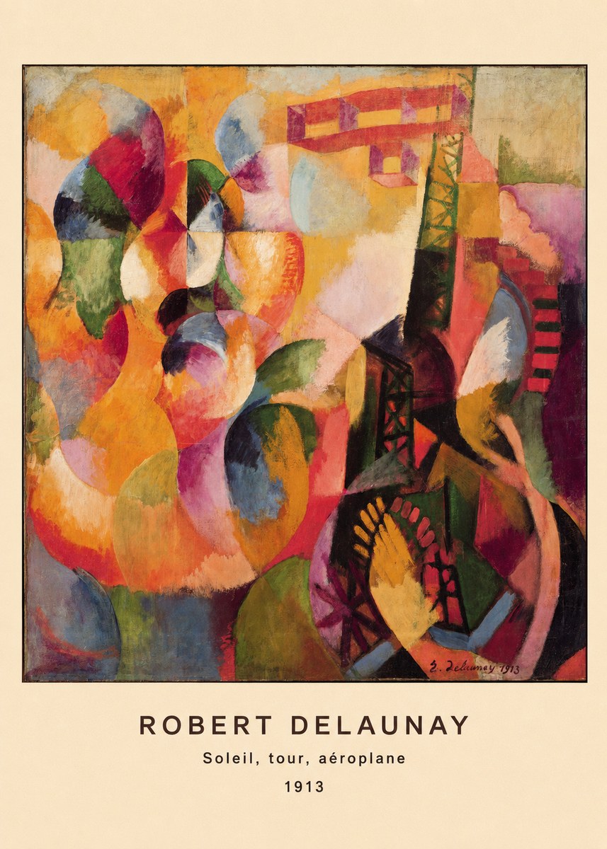 Robert Delaunay Soleil, Tour, Aéroplane No5 - Affiche